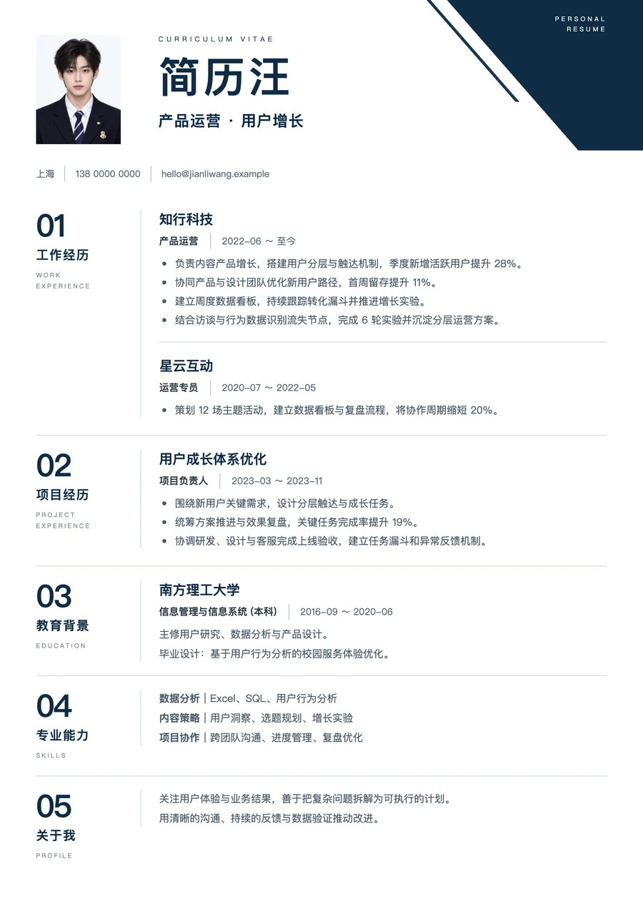 深蓝序章单栏实际预览